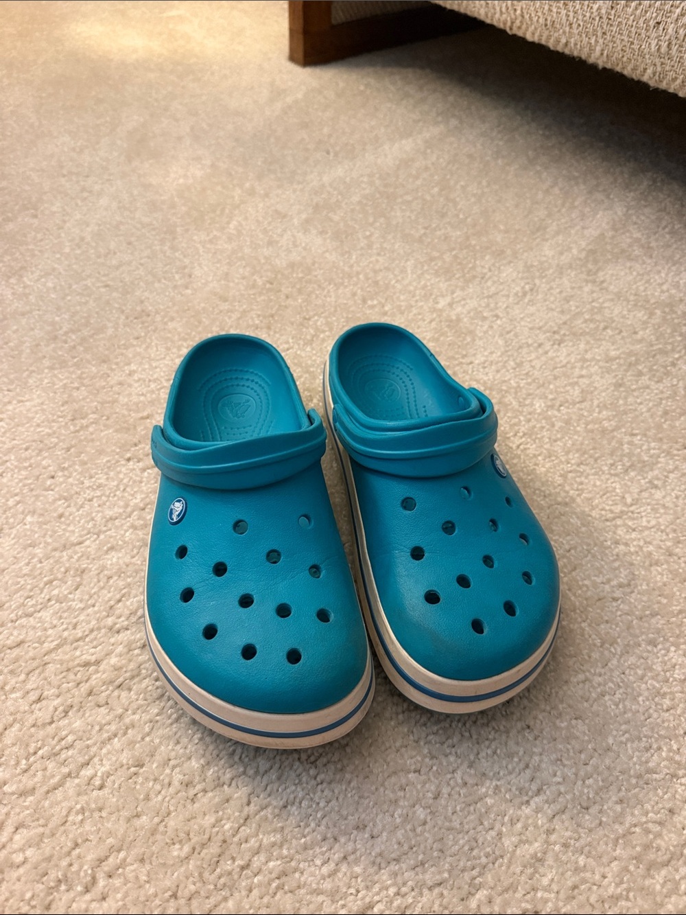 CROCS Kids Teal Slip-On Clogs with Heel Strap